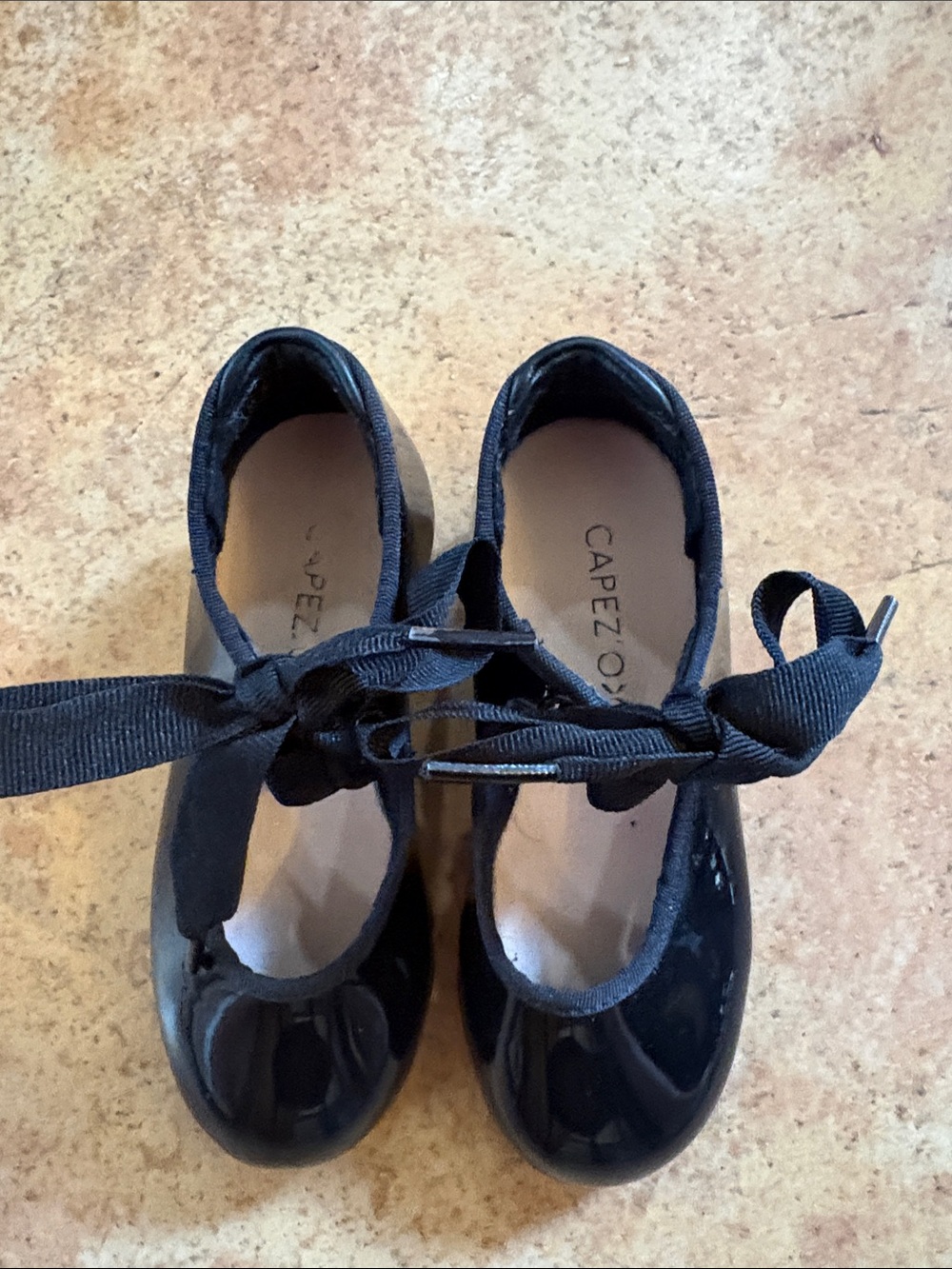 Tap dance black patent shoes